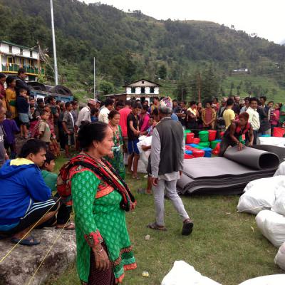 Emergency relief distribution to the earthquake affected people